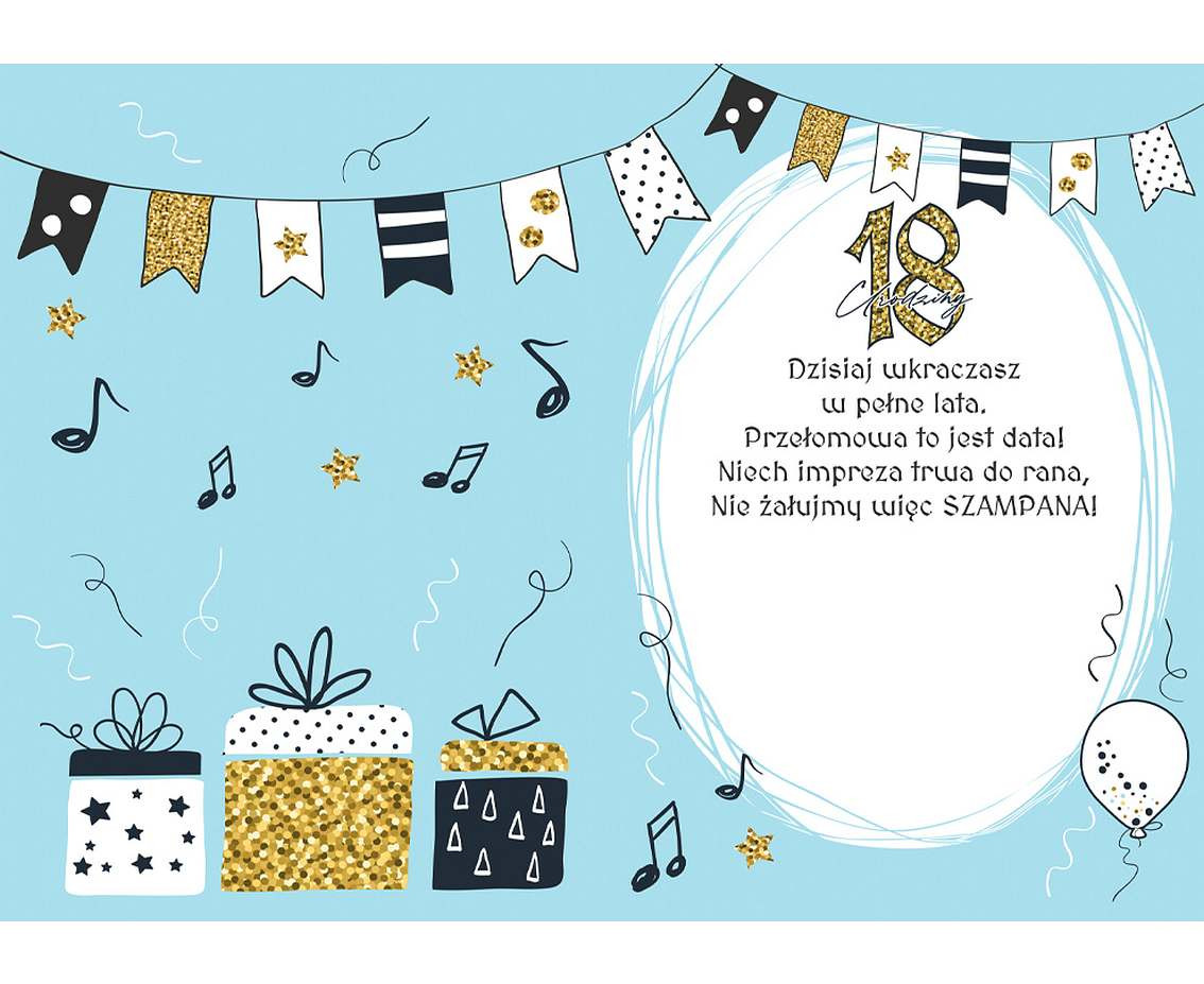 Greeting card blue “18”